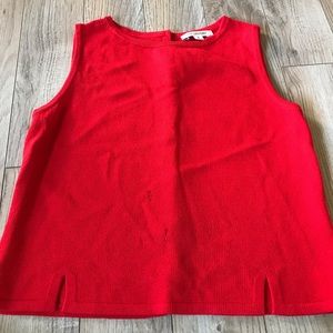 St. John Shell -Red w/gold button accent